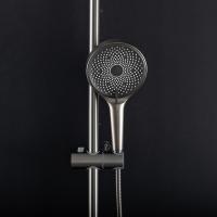 Душевая система 35к G2499-39 GAPPO нерж. сталь,  лейка "Тропический душ" ОРУЖЕЙНАЯ СТАЛЬ