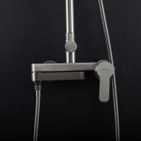 Душевая система 35к G2499-39 GAPPO нерж. сталь,  лейка "Тропический душ" ОРУЖЕЙНАЯ СТАЛЬ