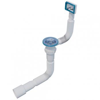 Гофросифон 1 1/2"*40*50 (1450мм) GS50145 прямоуг. перелив, ИНКОПЛАСТ (винт М6*60 и М6*30)