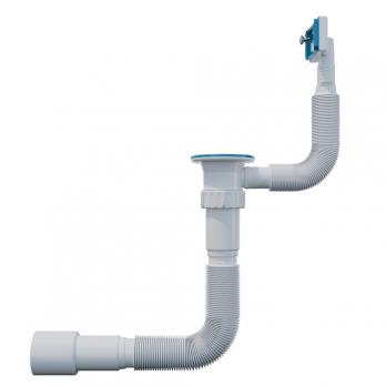 Гофросифон 1 1/2"*40*50 (800мм) GS5080 прямоуг. перелив, ИНКОПЛАСТ (винт М6*60 и М6*30)