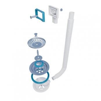 Перелив д/мойки 3 1/2 VP3001 ИНКОПЛАСТ прямоуг. гибкий