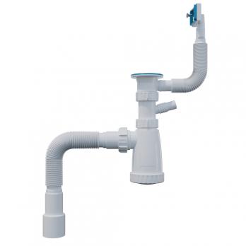 Сифон 1 1/2*40 с носиком, с гофрой 40*40*50 (1450мм) BG40145W ИНКОПЛАСТ (винт М6*80)