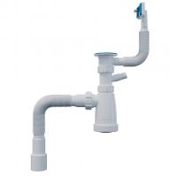 Сифон 1 1/2*40 с носиком, с прямоуг. переливом, с гофрой 40*40*50 BG22145W ИНКОПЛАСТ (винт М6*60)