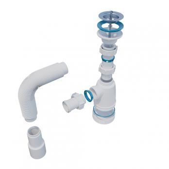 Сифон 1 1/4*32 "МИНИ" с гофрой 32*40*50 (800мм) BG3080 ИНКОПЛАСТ (винт М6*80)