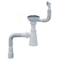 Сифон 3 1/2*40 с круглым переливом, с гофрой 40*40*50 (800мм) BKG3080 ИНКОПЛАСТ