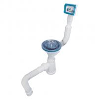 Сифон 3 1/2*40 с носиком, с прямоуг. переливом, с гофрой 40*40*50 (1450мм) BKG40145W ИНКОПЛАСТ