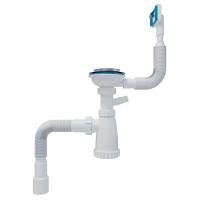 Сифон 3 1/2*40 с носиком, с прямоуг. переливом, с гофрой 40*40*50 (800мм) BKG4080W ИНКОПЛАСТ