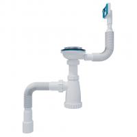 Сифон 3 1/2*40 с прямоуг. переливом, с гофрой 40*40*50 (800мм) BKG4080 ИНКОПЛАСТ