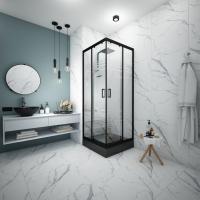Душ.ограждение City Trend Black 800*800*1850 квадрат (стекло 4мм текстур, черн.ал.проф, без поддона)
