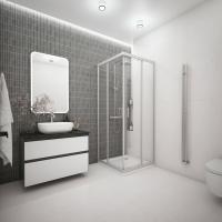 Душ.ограждение City Trend Grey 900*900*1850 квадрат (стекло 4мм прозр, серый ал. проф, без поддона)