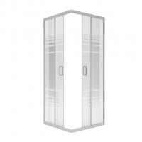 Душ.ограждение City Trend Grey 900*900*1850 квадрат (стекло 4мм текстур, сер. ал. проф, без поддона)