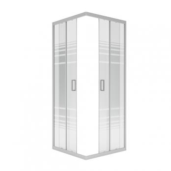 Душ.ограждение City Trend Grey 900*900*1850 квадрат (стекло 4мм текстур, сер. ал. проф, без поддона)