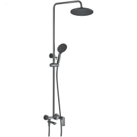 Душевая система 35к HB24505-3 HAIBA лейка "Тропический душ" оружейная сталь