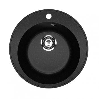 Мойкa ML-GMU01 УЛЬТРА круглая, черный камень, 475 мм (глуб. чаши 170)