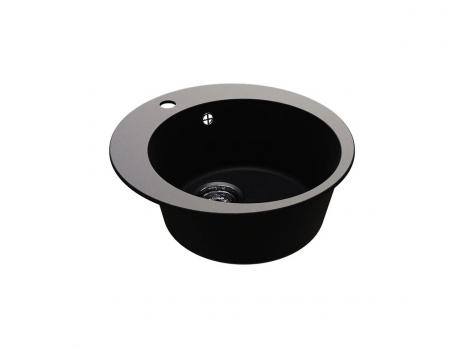 Мойкa ML-GMU01 УЛЬТРА круглая, черный камень, 475 мм (глуб. чаши 170)