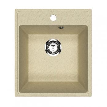 Мойкa ML-GMU02 УЛЬТРА прямоугольная, бежевый камень, 425*485 мм (глуб. чаши 175)