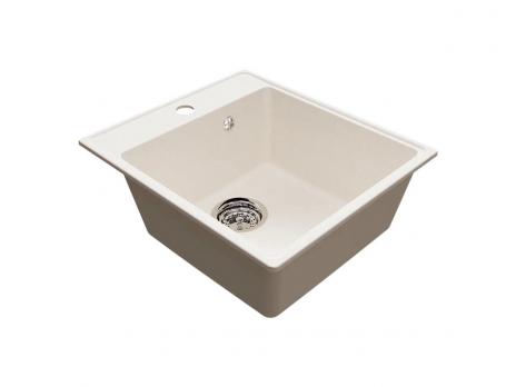 Мойкa ML-GMU02 УЛЬТРА прямоугольная, белый камень, 425*485 мм (глуб. чаши 175)