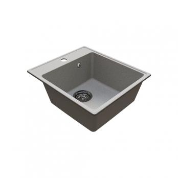 Мойкa ML-GMU02 УЛЬТРА прямоугольная, серый камень, 425*485 мм (глуб. чаши 175)