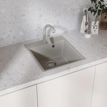 Мойкa ML-GMU02 УЛЬТРА прямоугольная, серый камень, 425*485 мм (глуб. чаши 175)