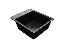 Мойкa ML-GMU02 УЛЬТРА прямоугольная, черный камень, 425*485 мм (глуб. чаши 175)