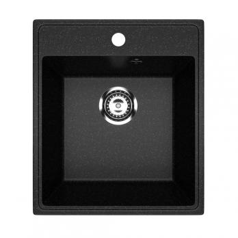 Мойкa ML-GMU02 УЛЬТРА прямоугольная, черный камень, 425*485 мм (глуб. чаши 175)