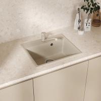 Мойкa ML-GMU03 УЛЬТРА прямоугольная, бежевый камень, 490*420 мм (глуб. чаши 170)