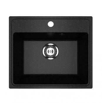 Мойкa ML-GMU03 УЛЬТРА прямоугольная, черный камень, 490*420 мм (глуб. чаши 170)