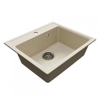 Мойкa ML-GMU04 УЛЬТРА прямоугольная, бежевый камень, 565*495 мм (глуб. чаши 175)