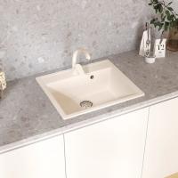 Мойкa ML-GMU04 УЛЬТРА прямоугольная, белый камень, 565*495 мм (глуб. чаши 175)