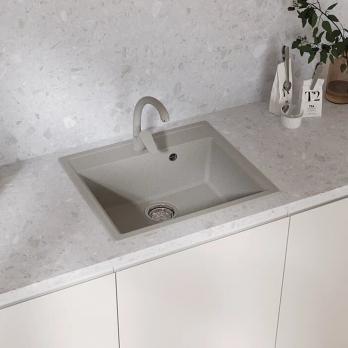 Мойкa ML-GMU04 УЛЬТРА прямоугольная, серый камень, 565*495 мм (глуб. чаши 175)