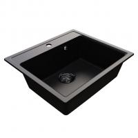 Мойкa ML-GMU04 УЛЬТРА прямоугольная, черный камень, 565*495 мм (глуб. чаши 175)