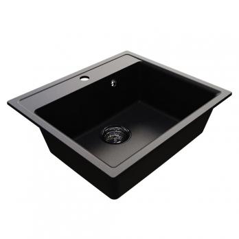 Мойкa ML-GMU04 УЛЬТРА прямоугольная, черный камень, 565*495 мм (глуб. чаши 175)