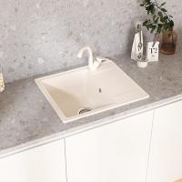 Мойкa ML-GMU05 УЛЬТРА с крылом, белый камень, 575*495 мм (глуб. чаши 190)