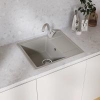 Мойкa ML-GMU05 УЛЬТРА с крылом, серый камень, 575*495 мм (глуб. чаши 190)