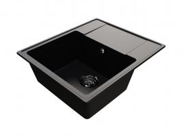 Мойкa ML-GMU05 УЛЬТРА с крылом, черный камень, 575*495 мм (глуб. чаши 190)