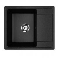 Мойкa ML-GMU05 УЛЬТРА с крылом, черный камень, 575*495 мм (глуб. чаши 190)