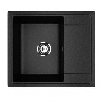 Мойкa ML-GMU05 УЛЬТРА с крылом, черный камень, 575*495 мм (глуб. чаши 190)