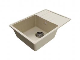 Мойкa ML-GMU06 УЛЬТРА с крылом, бежевый камень, 600*420 мм (глуб. чаши 170)