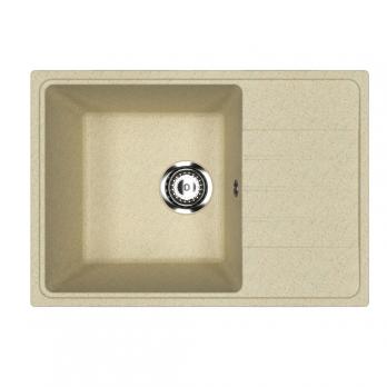 Мойкa ML-GMU06 УЛЬТРА с крылом, бежевый камень, 600*420 мм (глуб. чаши 170)
