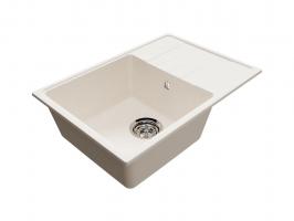 Мойкa ML-GMU06 УЛЬТРА с крылом, белый камень, 600*420 мм (глуб. чаши 170)