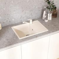 Мойкa ML-GMU06 УЛЬТРА с крылом, белый камень, 600*420 мм (глуб. чаши 170)