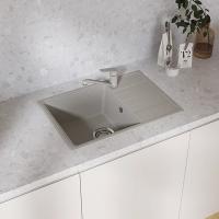 Мойкa ML-GMU06 УЛЬТРА с крылом, серый камень, 600*420 мм (глуб. чаши 170)