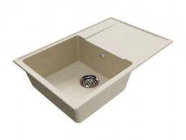 Мойкa ML-GMU07 УЛЬТРА с крылом, бежевый камень, 735*475 мм (глуб. чаши 175)