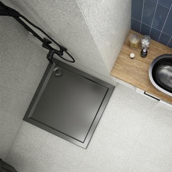 Поддон квадрат  1,0*1,0*0,025 "Universal"акрил d 90 (каркас+экран) выс.14 см BLACK