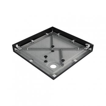 Поддон квадрат  1,0*1,0*0,025 "Universal"акрил d 90 (каркас+экран) выс.14 см BLACK