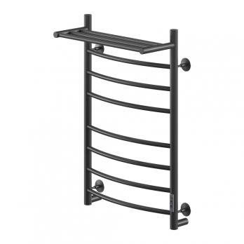 Полотенцесушитель MIXLINE CAPELLA  80х50 (таймер, 382Вт, 7 перекладин + ПОЛКА) электрический ЧЕРНЫЙ