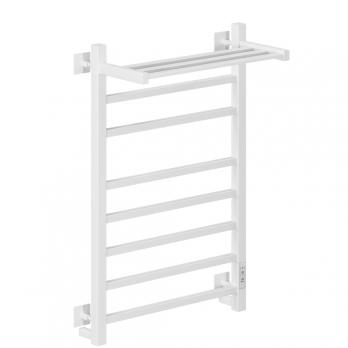 Полотенцесушитель MIXLINE FORTUNE  80х50 (таймер, 560 Вт, 7 перекладин + ПОЛКА) электрический БЕЛЫЙ