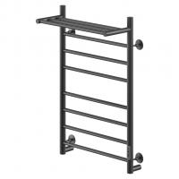 Полотенцесушитель MIXLINE VEGA  80х50 (таймер, 382Вт, 7 перекладин + ПОЛКА) электрический ЧЕРНЫЙ