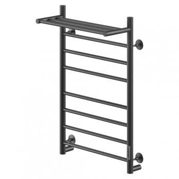 Полотенцесушитель MIXLINE VEGA  80х50 (таймер, 382Вт, 7 перекладин + ПОЛКА) электрический ЧЕРНЫЙ