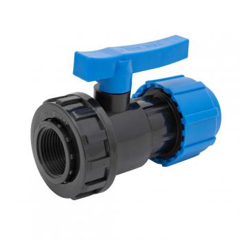 Кран шаровой обжим - вн. 40 - 1 1/4" ПЭ PN16 ТПК-АКВА